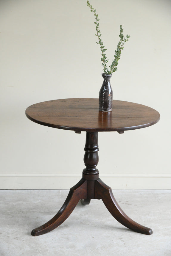 Antique Rustic Oak Tilt Top Table