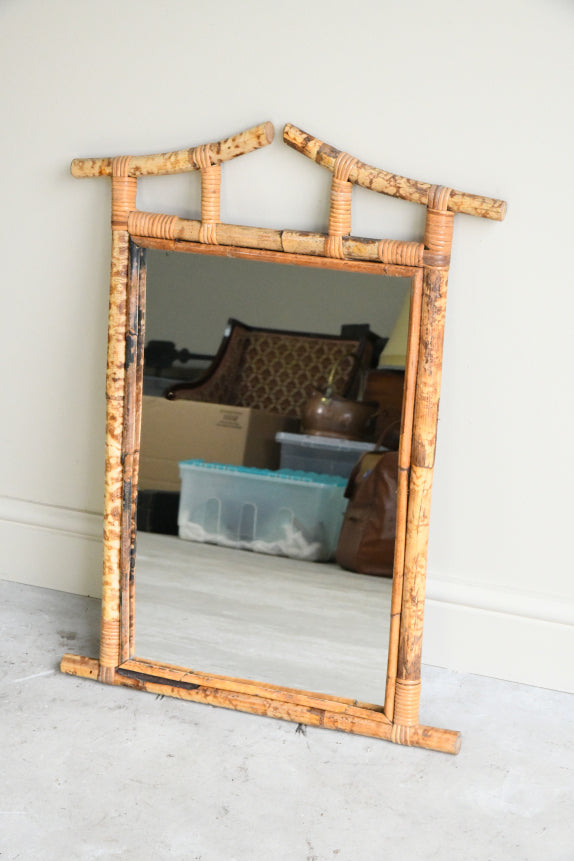 Vintage Oriental Style Bamboo Mirror