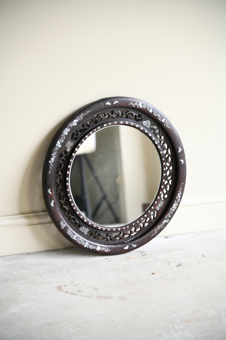 Asian Mother Of Pearl Round Mirror