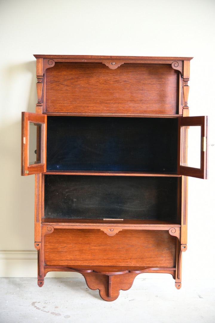 Edwardian Walnut Wall Cabinet