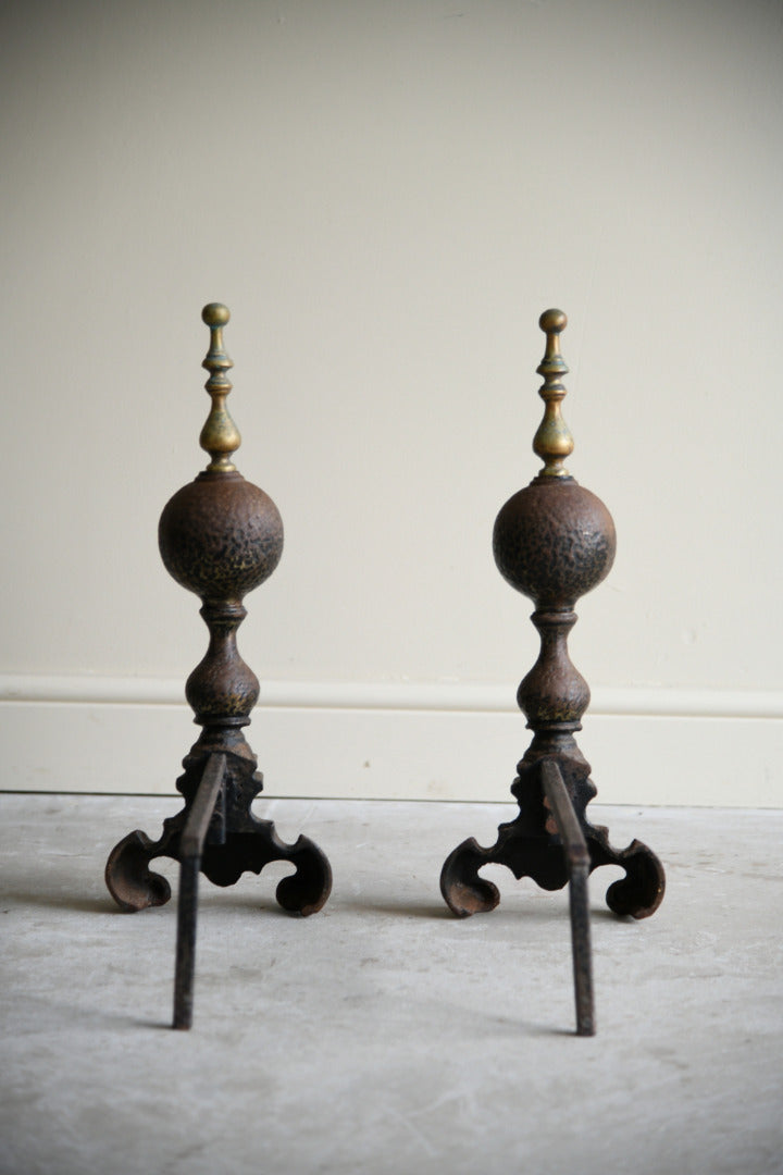 Pair Antique Andirons