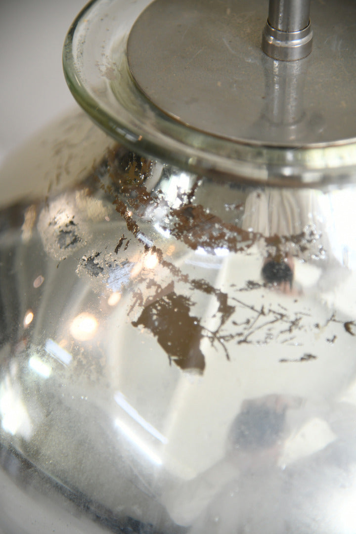 Large Mercury Glass Jar Lamp