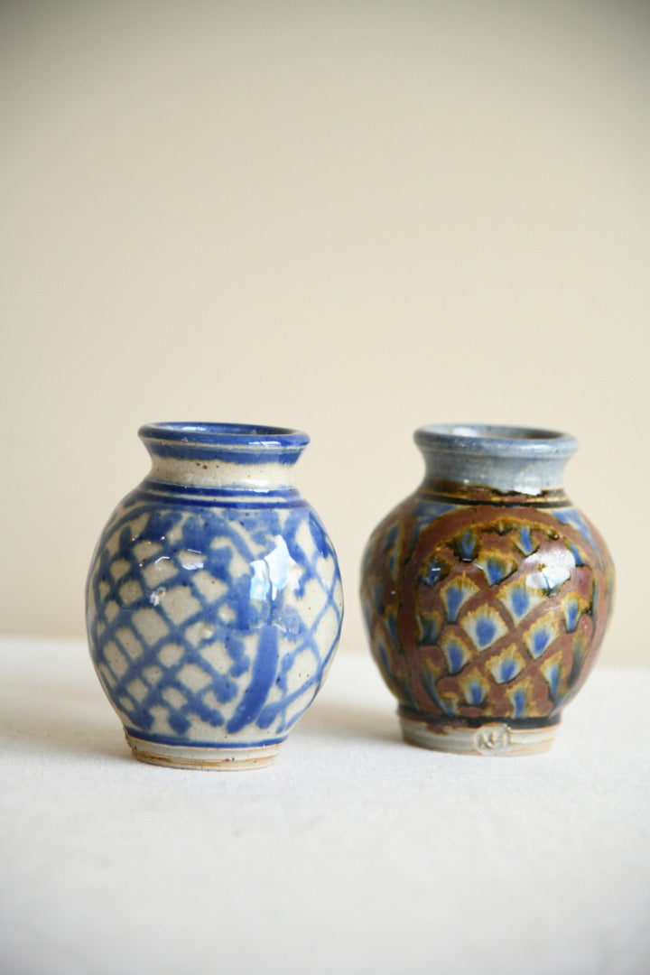 Pair Nic Harrison Trelowarren Pottery Pots