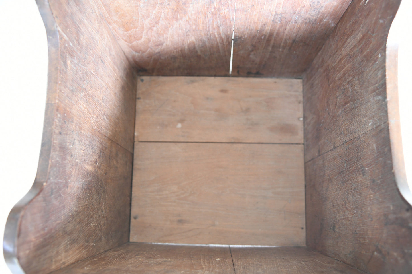 Large Carved Teak Planter Log Bin