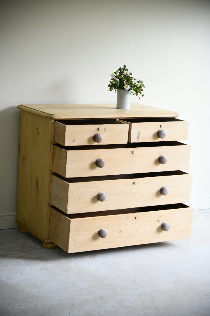 Antique Stripped & Waxed Pine Chest of Drawers