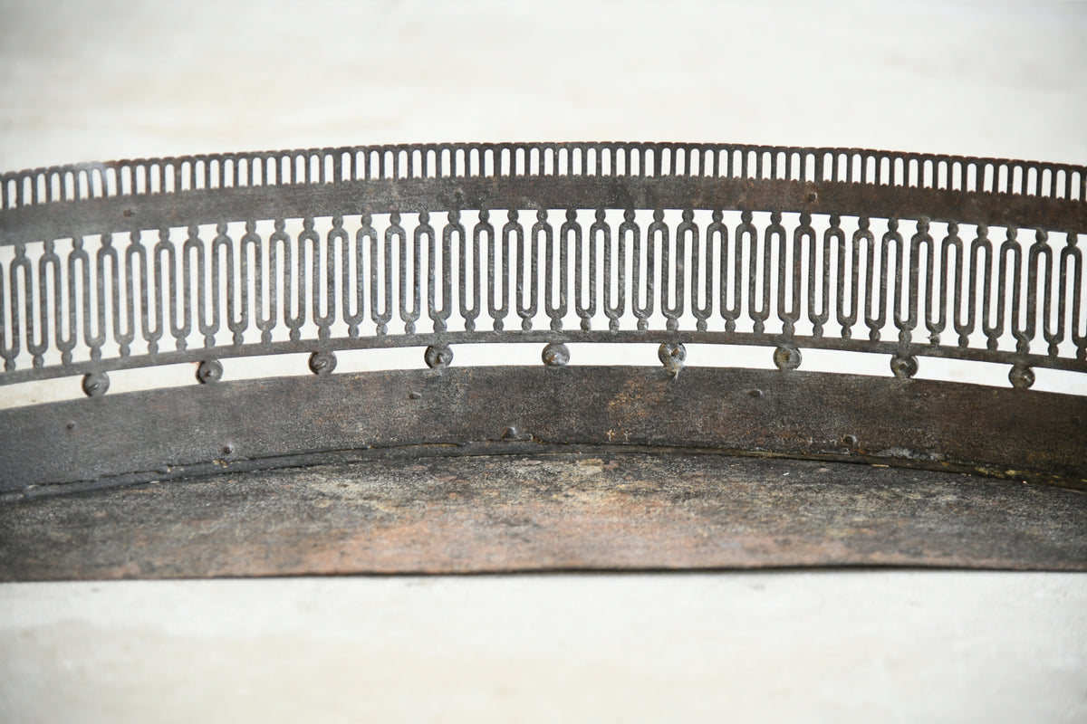19th Century Pierced Steel Serpentine Fireplace Fender