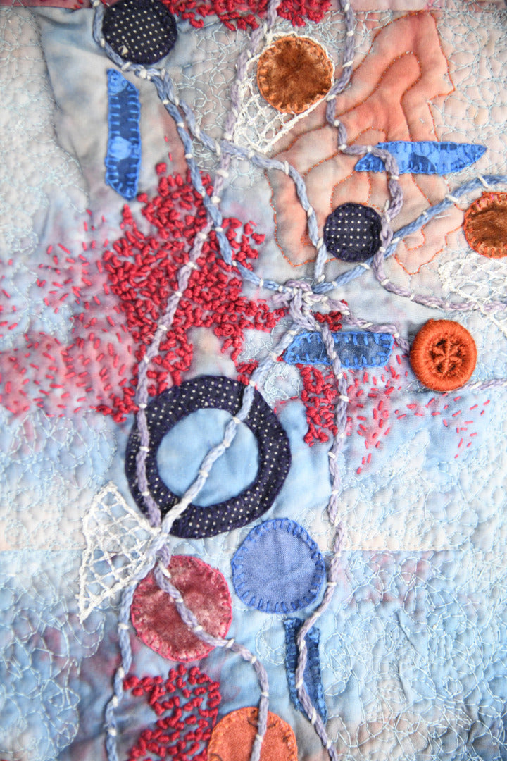 Contemporary Textile Art Quilted Wall Hanging