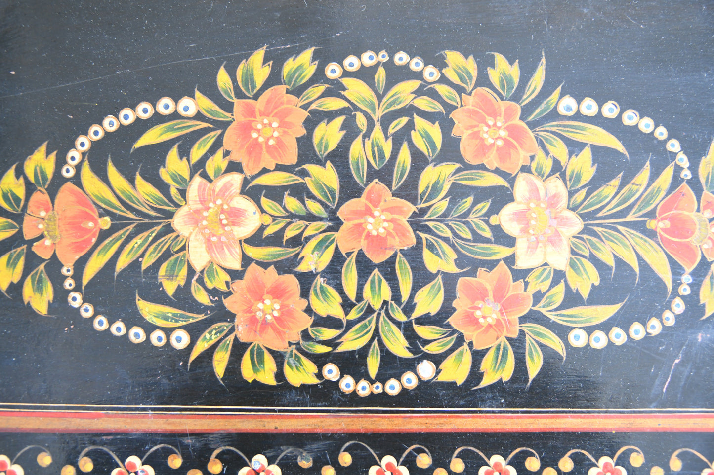 Decorative Hand Painted Folk Art Cabinet