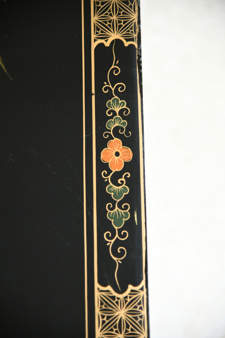 Large Oriental Black Lacquer Square Coffee Table