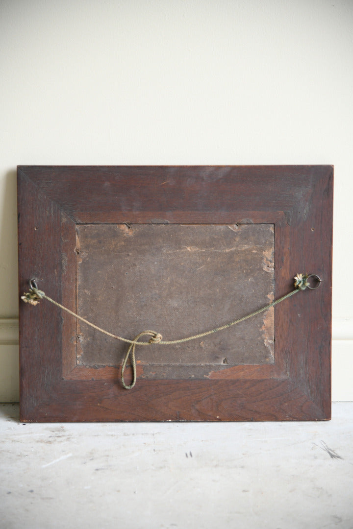 Arts & Crafts Carved Oak Wall Mirror