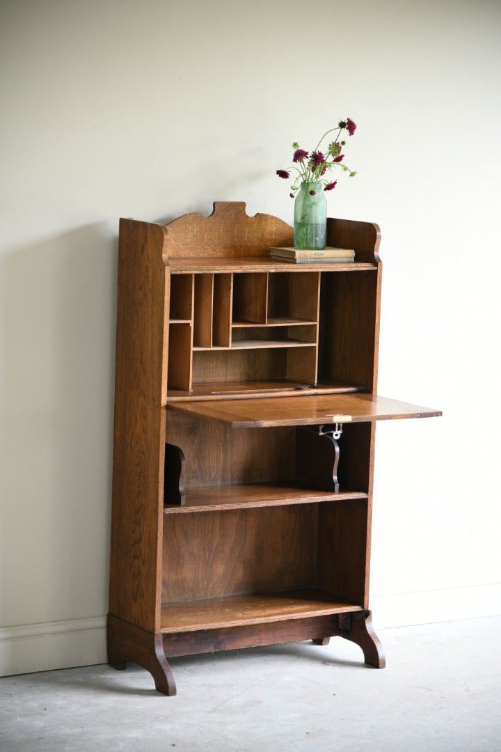 Art Nouveau Oak Students Bureau Bookcase