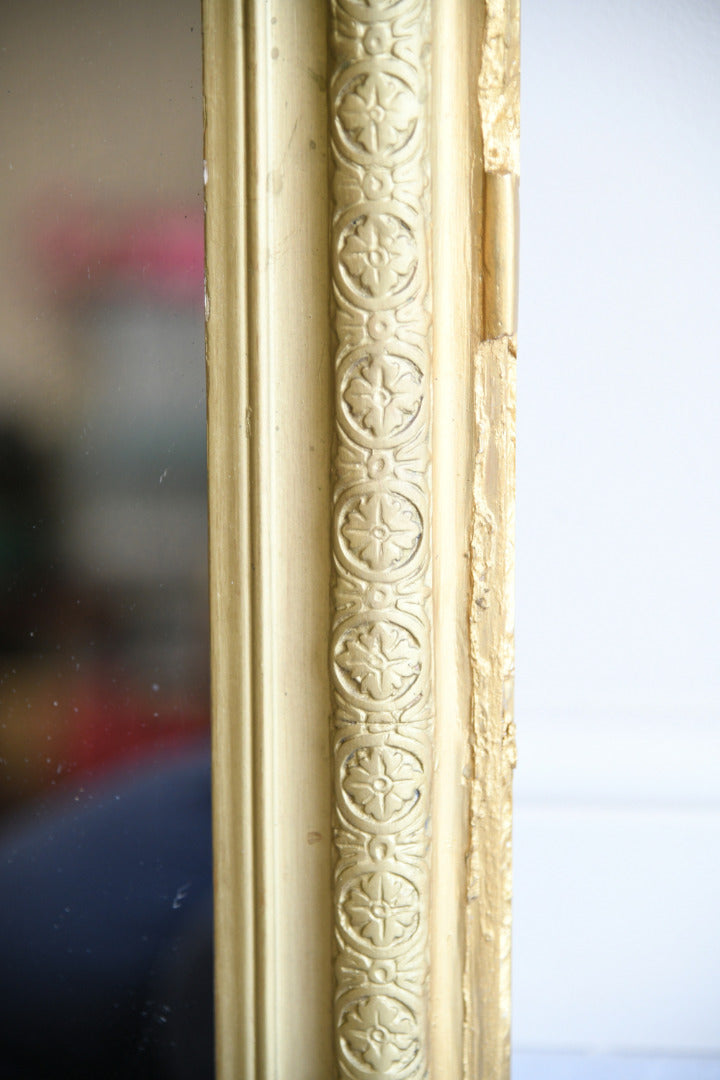 Antique French Louis Philippe Mirror Gold Giltwood Frame