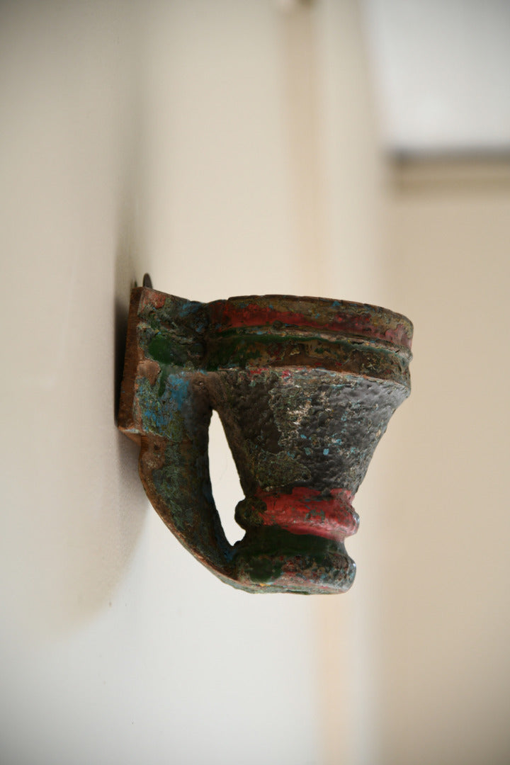 Antique Carved Wooden Wall Sconce