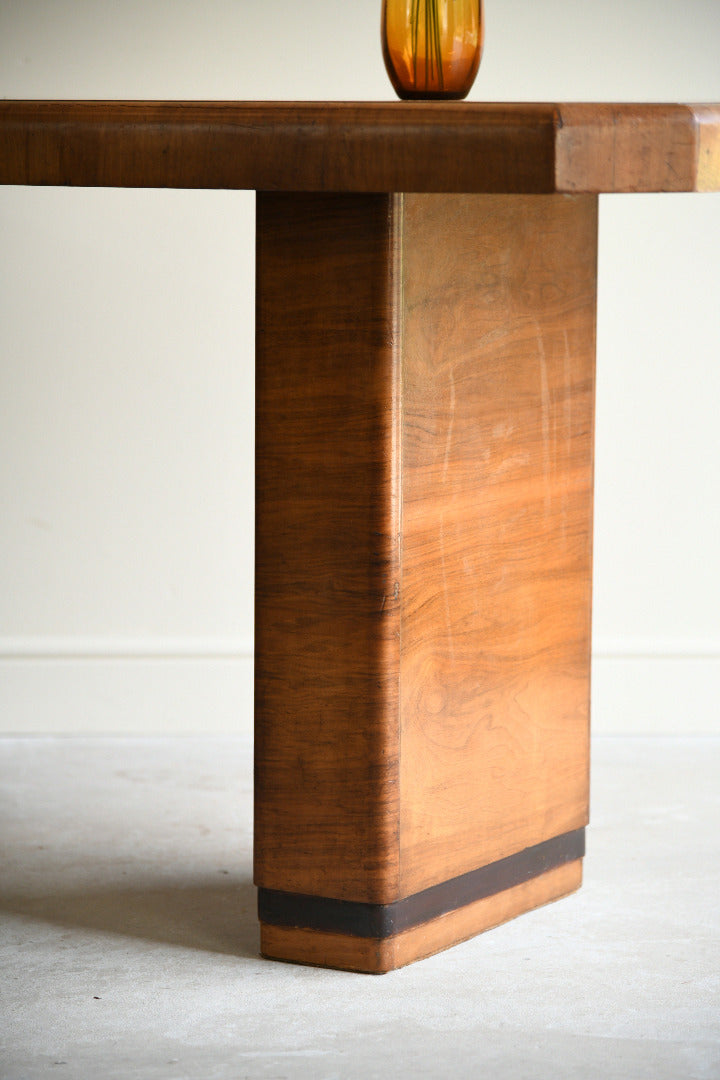 1930s Art Deco Walnut Console Table