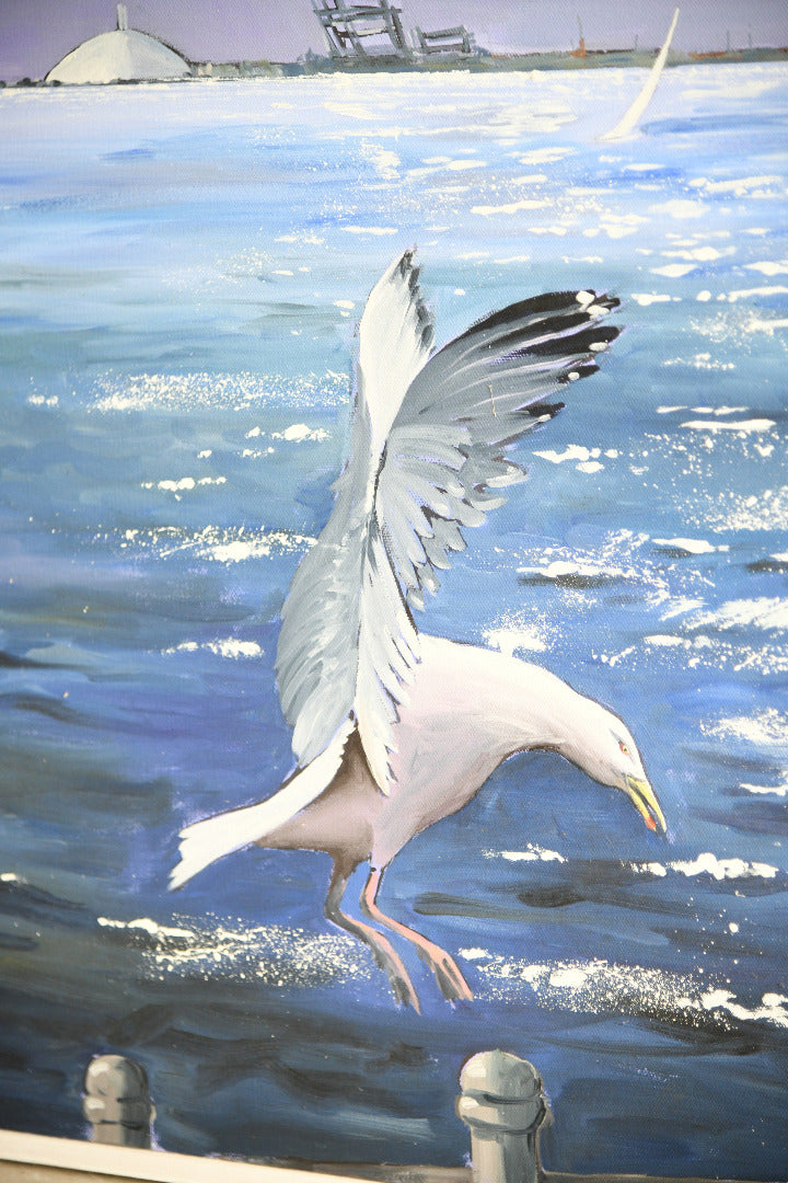 Large Southampton Water Seascape Painting