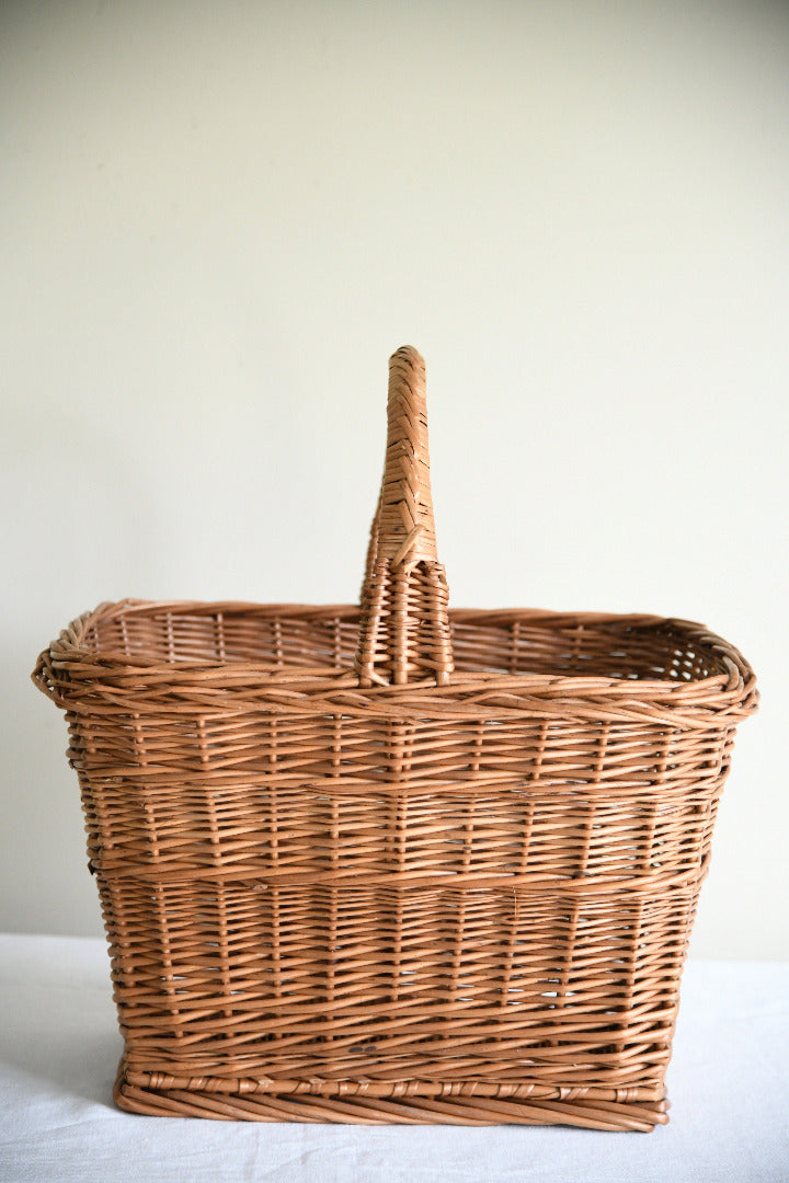 Vintage Rectangular Willow Shopping Basket
