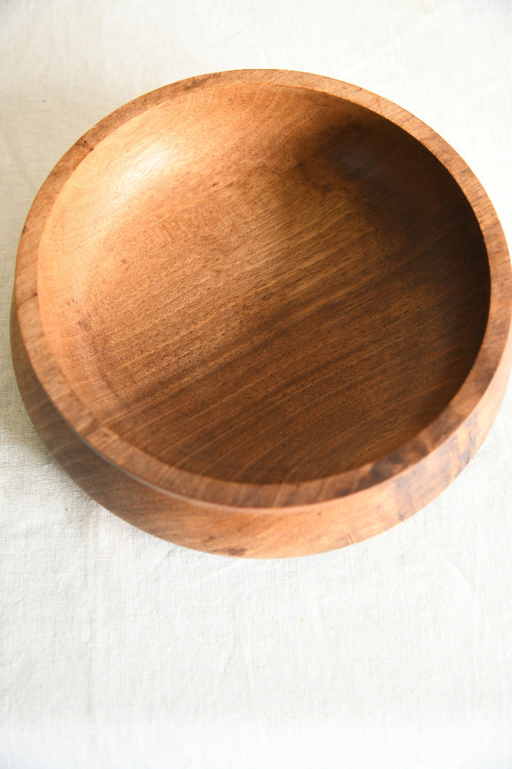 Vintage Turned Teak Fruit Bowl