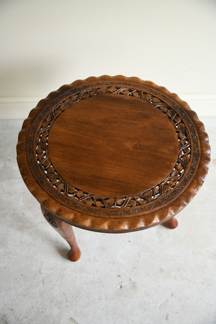 Early 20th Century Anglo Indian Carved Occasional Table