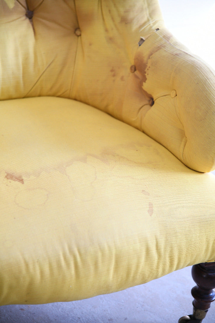 Victorian Button Back Armchair for Reupholstery