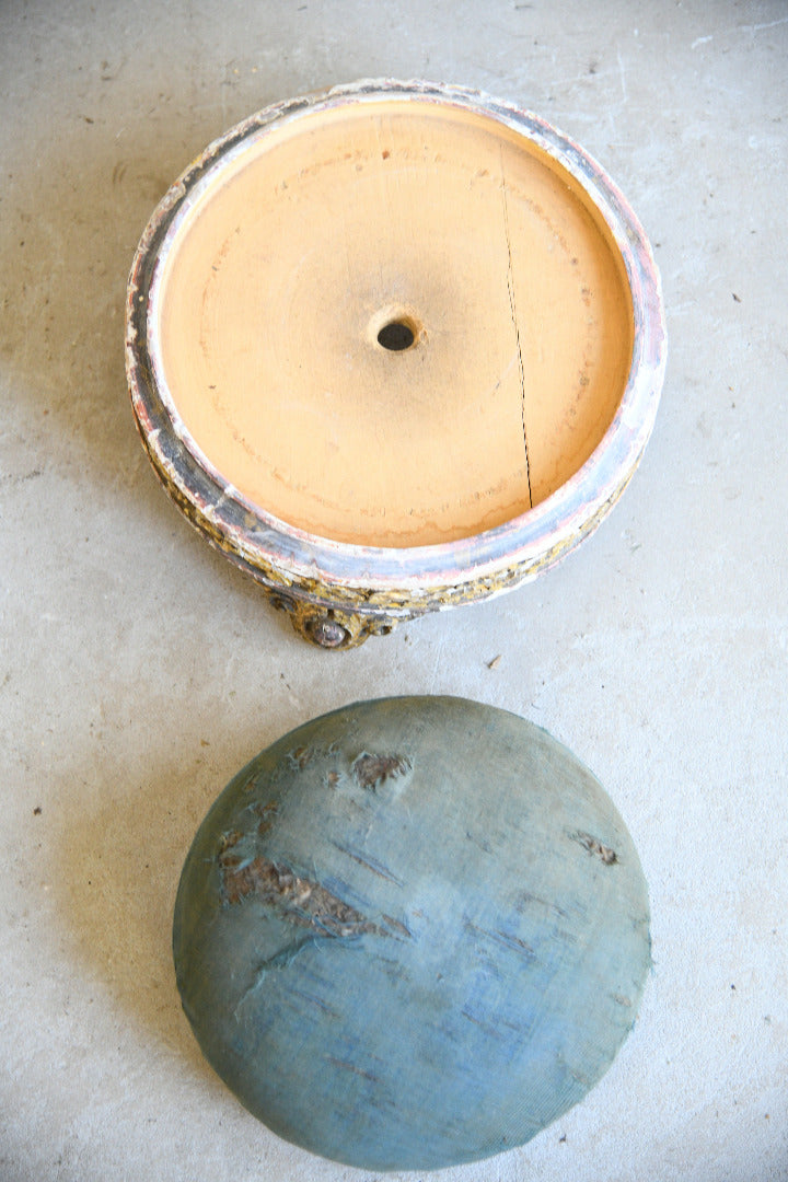 Antique Giltwood & Gesso Circular Footstool