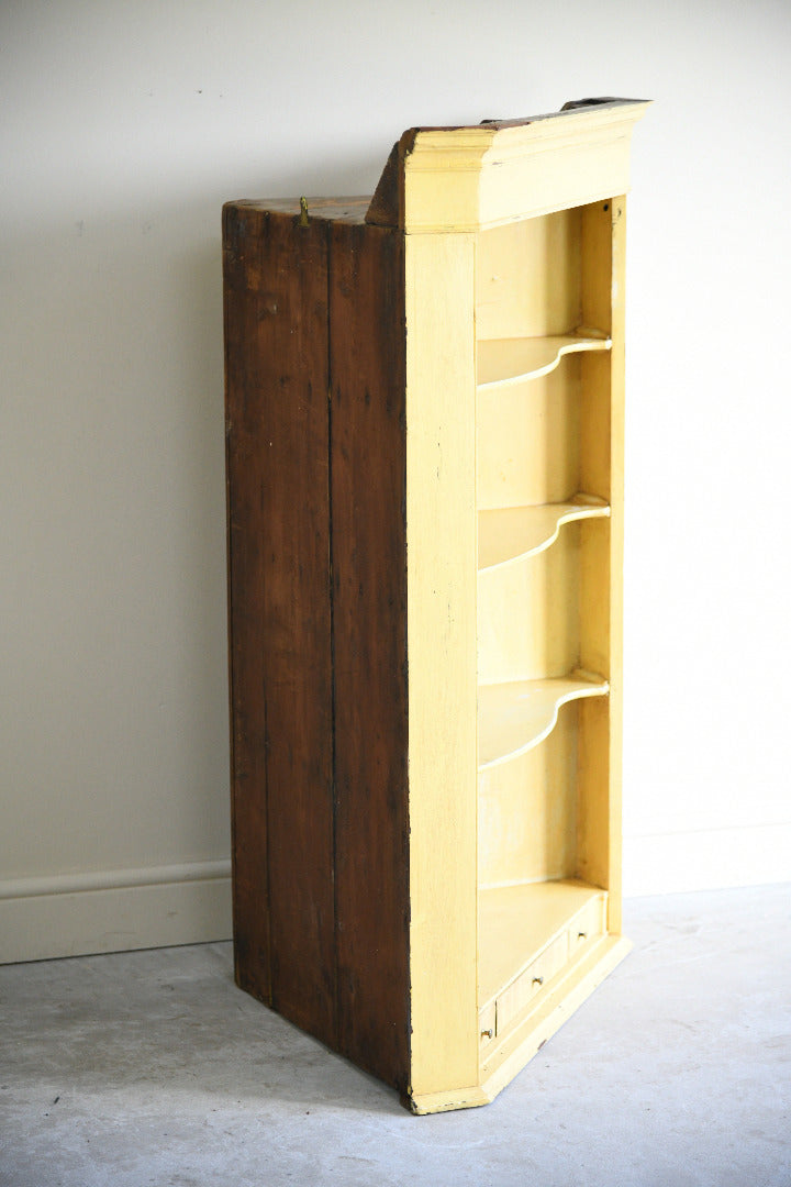 Antique 19th Century Painted Wall Mount Corner Cupboard