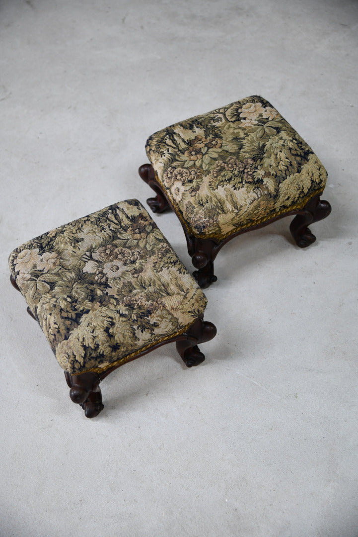 Pair Antique Victorian Footstools