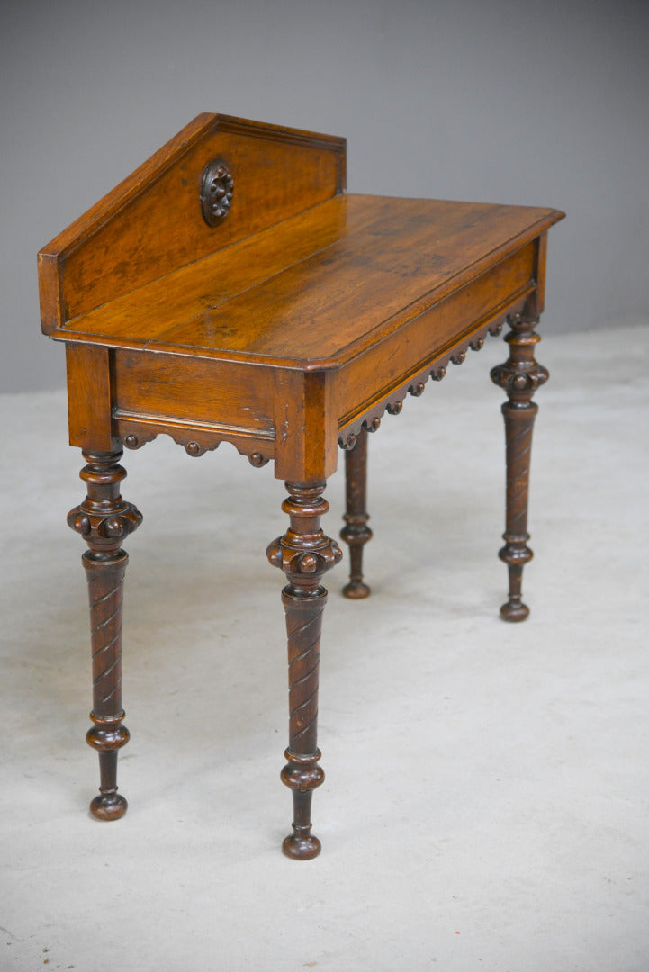 Antique Victorian Oak Hall Table