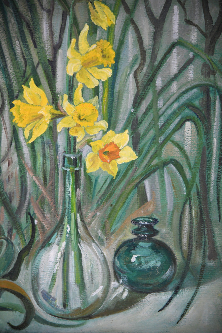Vintage Still Life - Vase of Daffodils