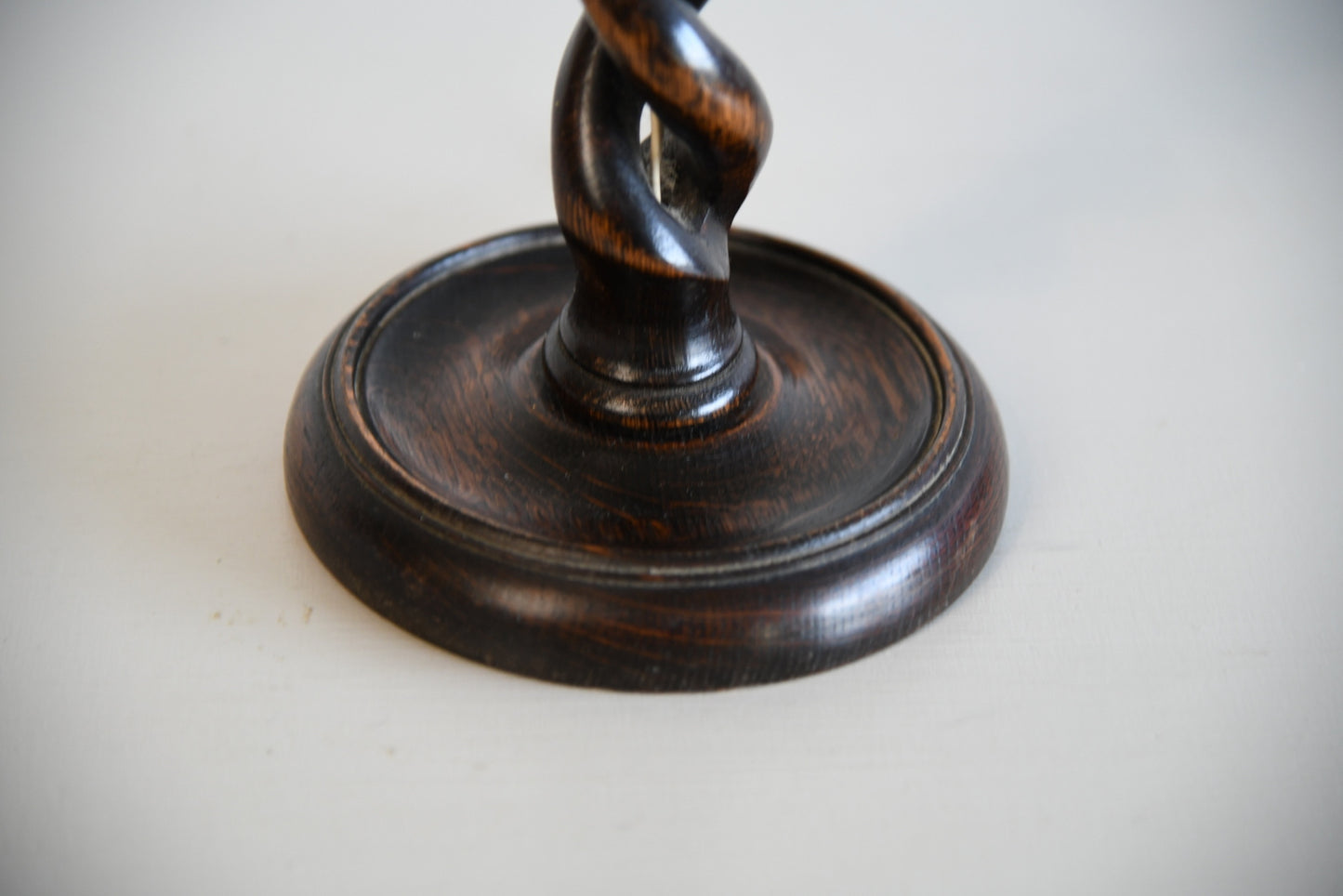 Early 20th Century Oak Barley Twist Lamp