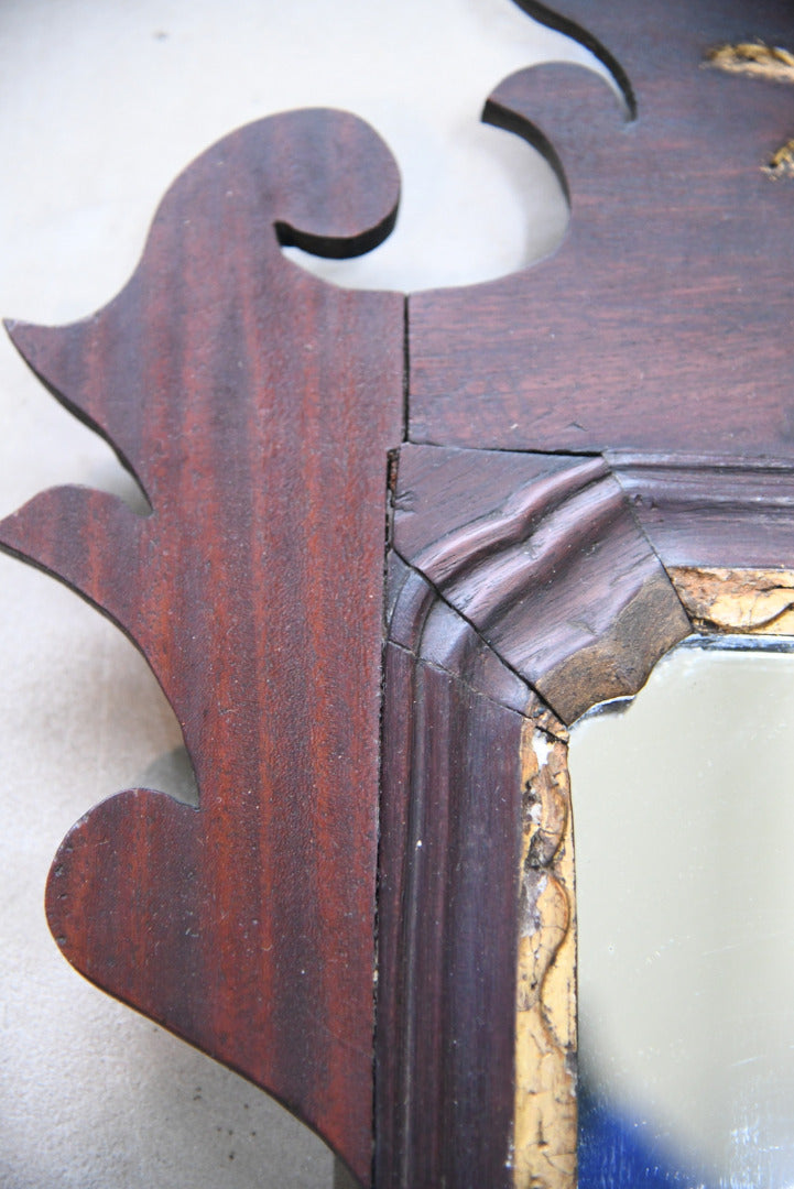 Antique Fret Cut Mahogany Wall Mirror