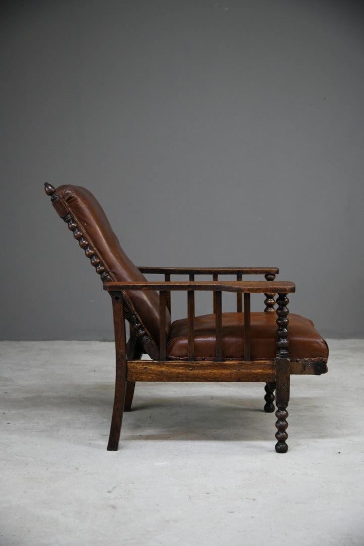 Arts & Crafts Oak Reclining Armchair