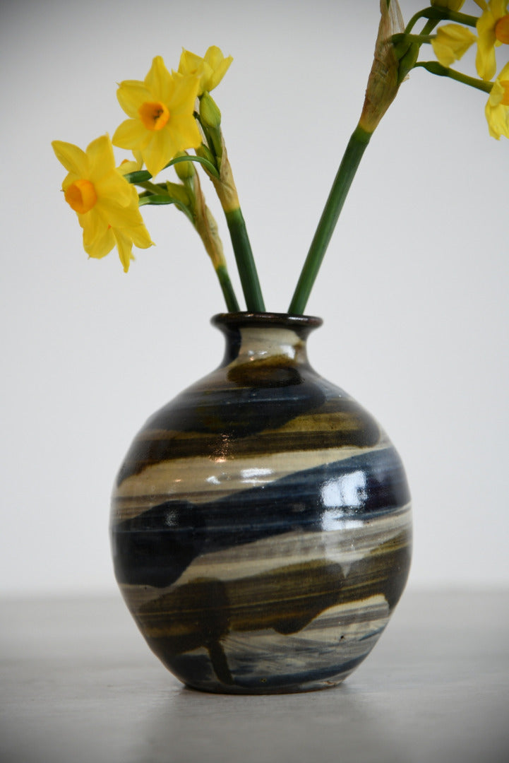 Small Glazed Striped Pot