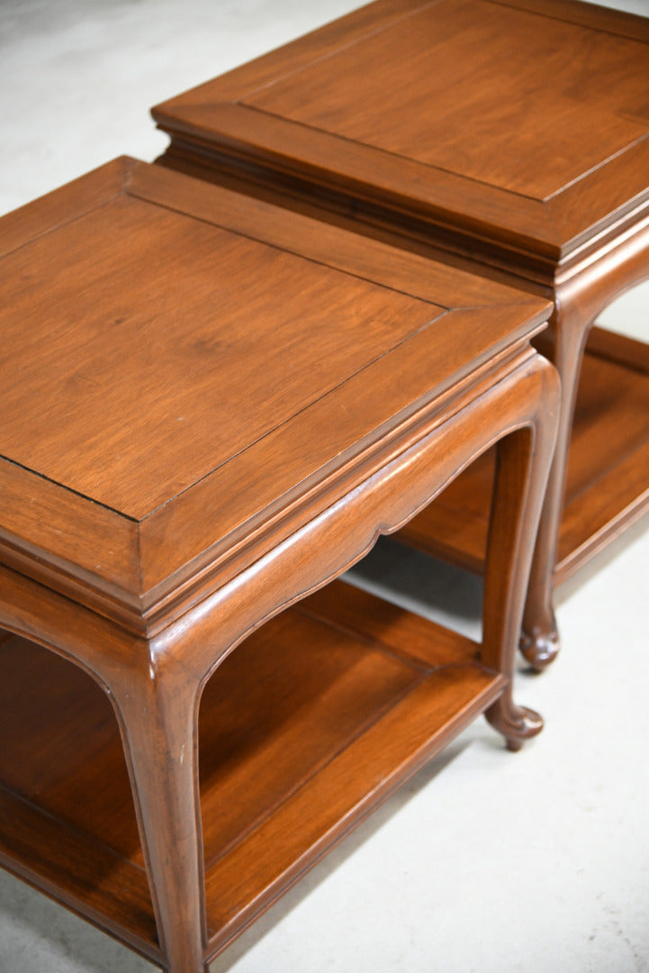 Pair Chinese Rosewood Side Tables