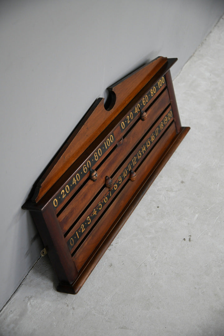 Antique Mahogany Snooker Billiard Scoreboard