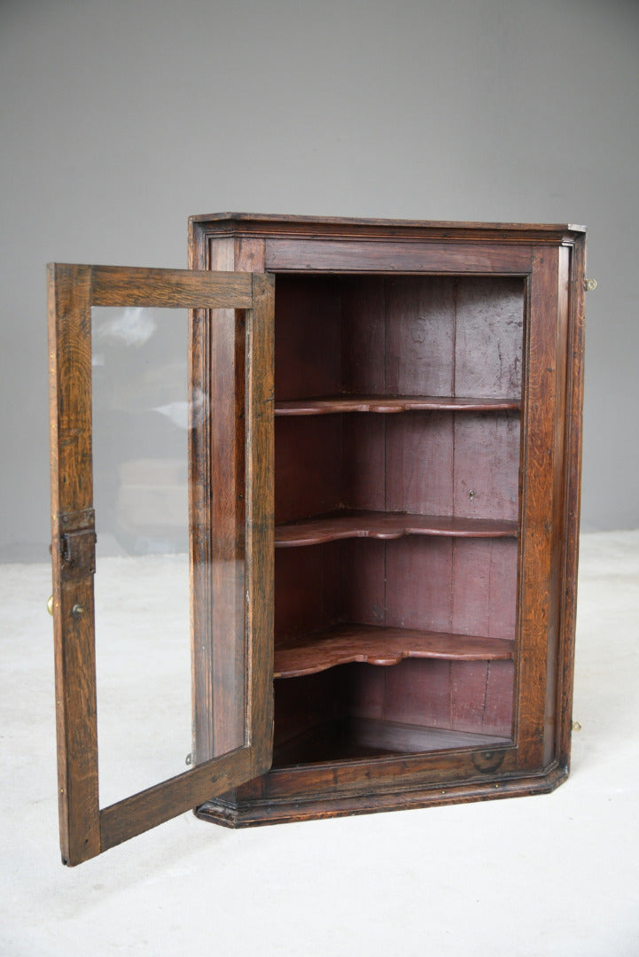 Rustic Oak Corner Cupboard