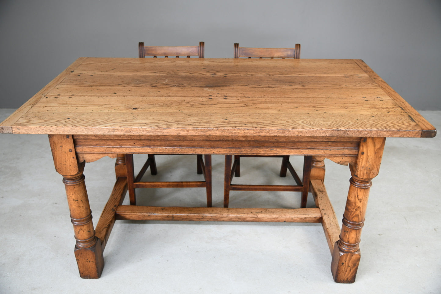 Country Antique Style Oak Refectory Kitchen Dining Table