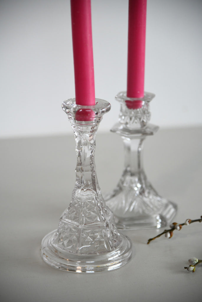 Vintage Glass Candlesticks