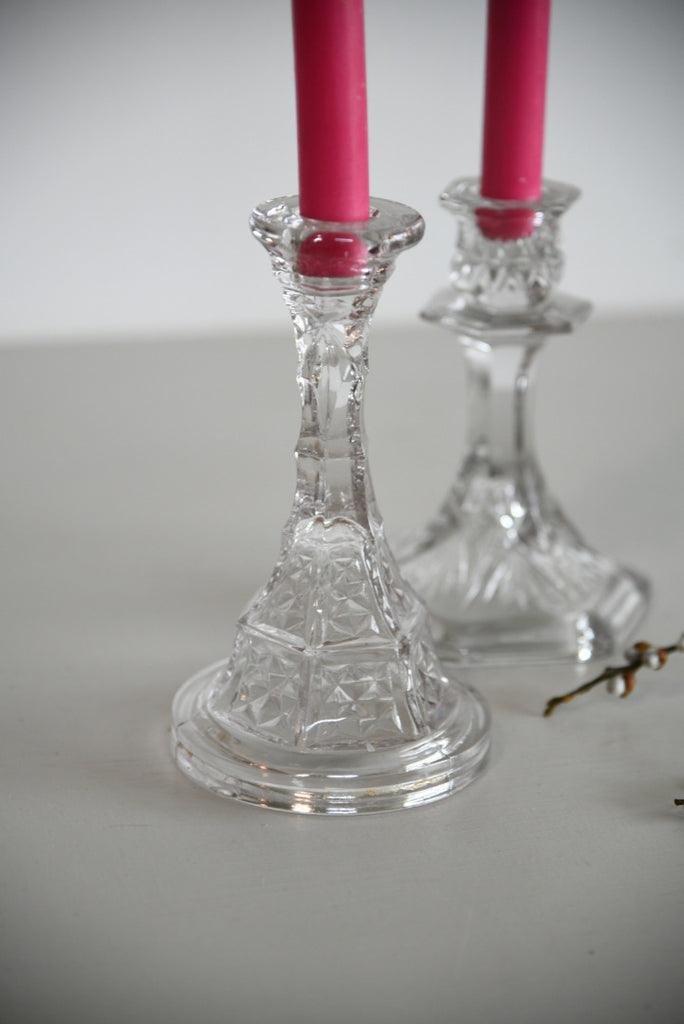 Vintage Glass Candlesticks