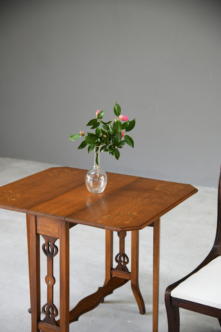 Art Nouveau Oak Drop Leaf Table
