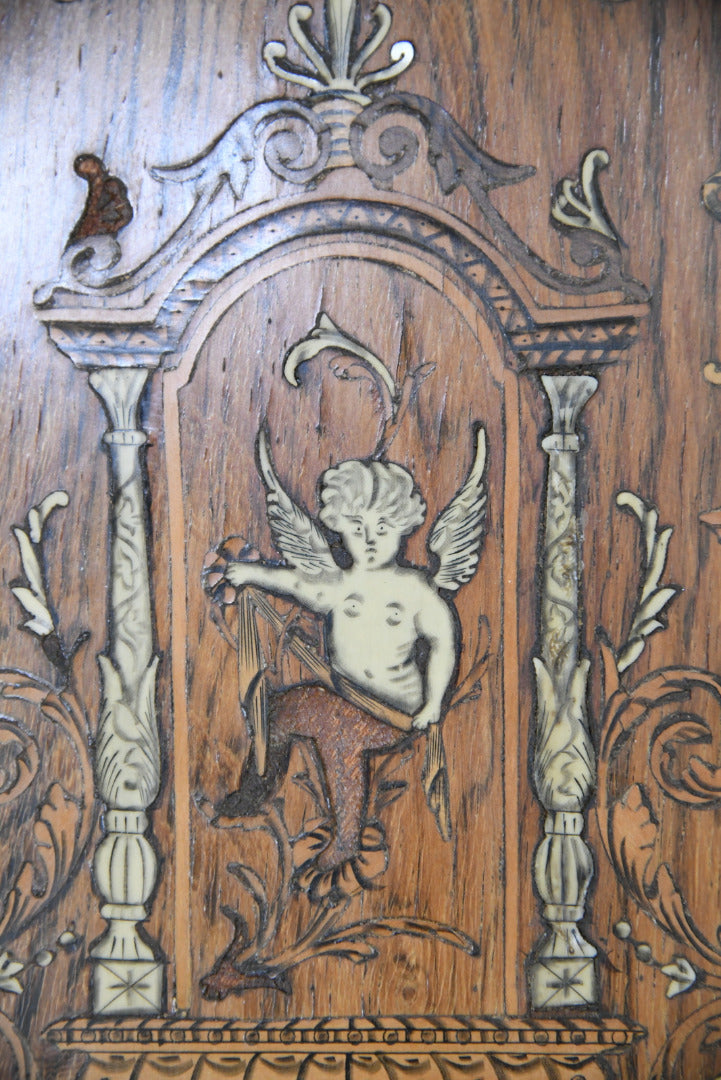 Victorian Inlaid Rosewood Overmantle Mirror Shelf