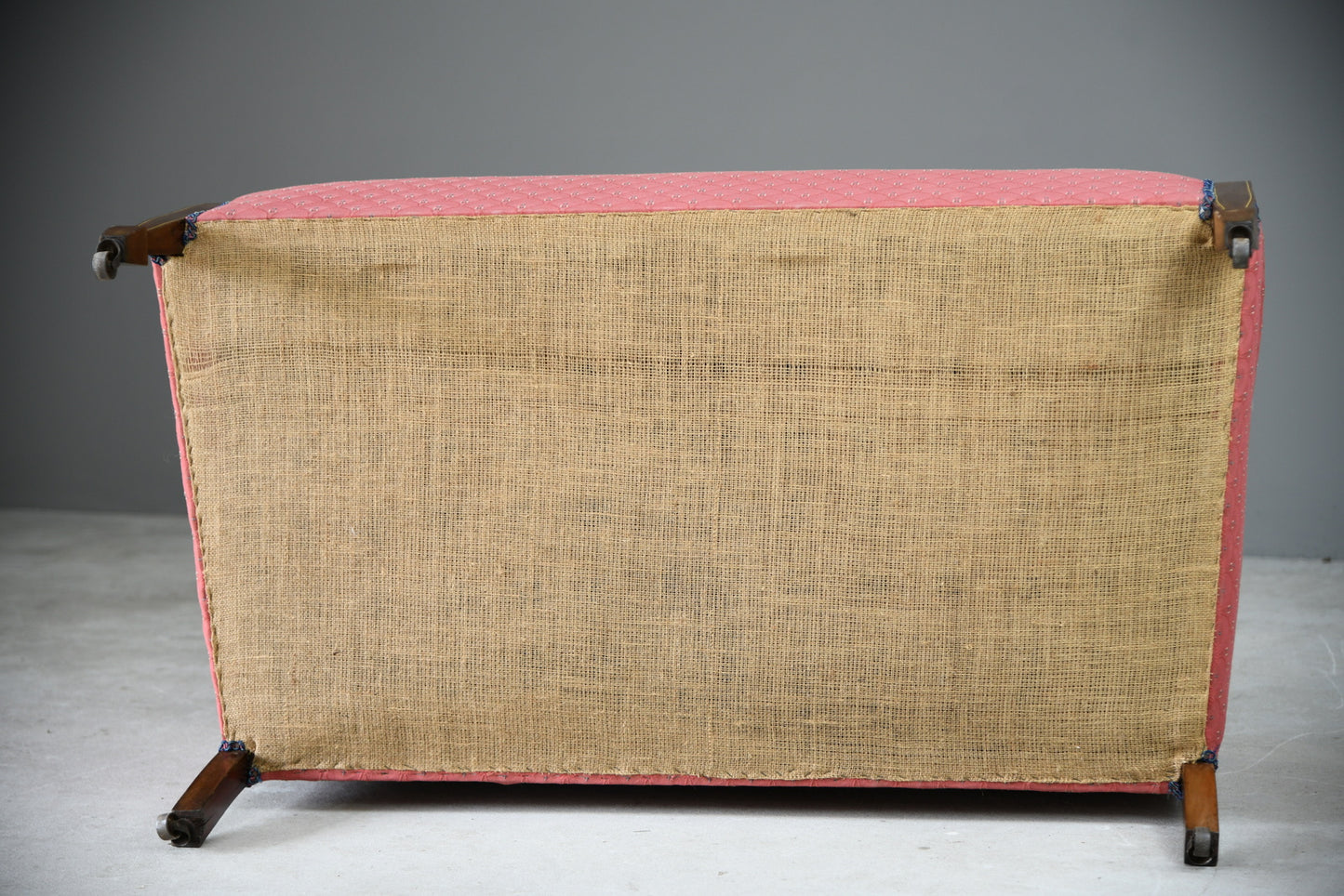 Small Walnut Frame Upholstered Sofa