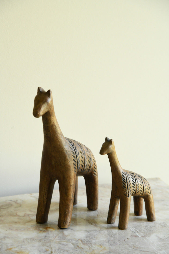 Pair Modern Ceramic Giraffe