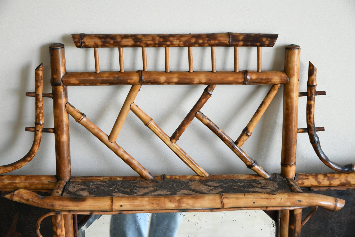 Antique Victorian Bamboo Mirror