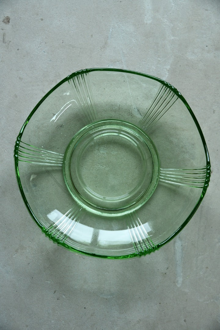 Deco Style Green Glass Bowl