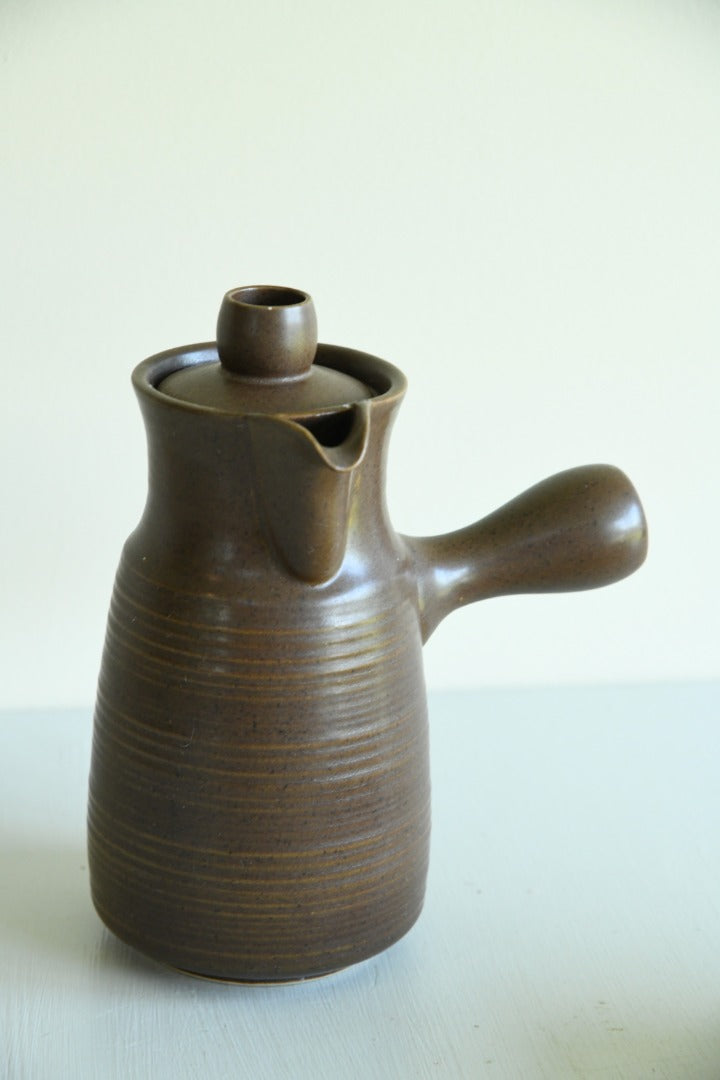 Retro Denby Langley Brown Coffee Pot & 4 Cups