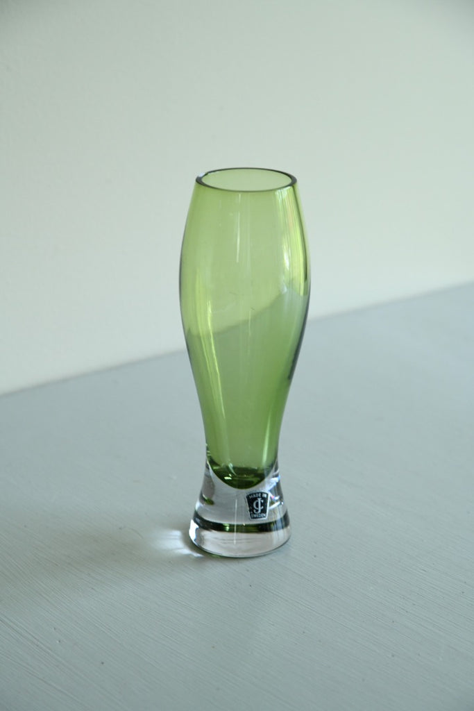 CJ Swedish Retro Green Glass Vase