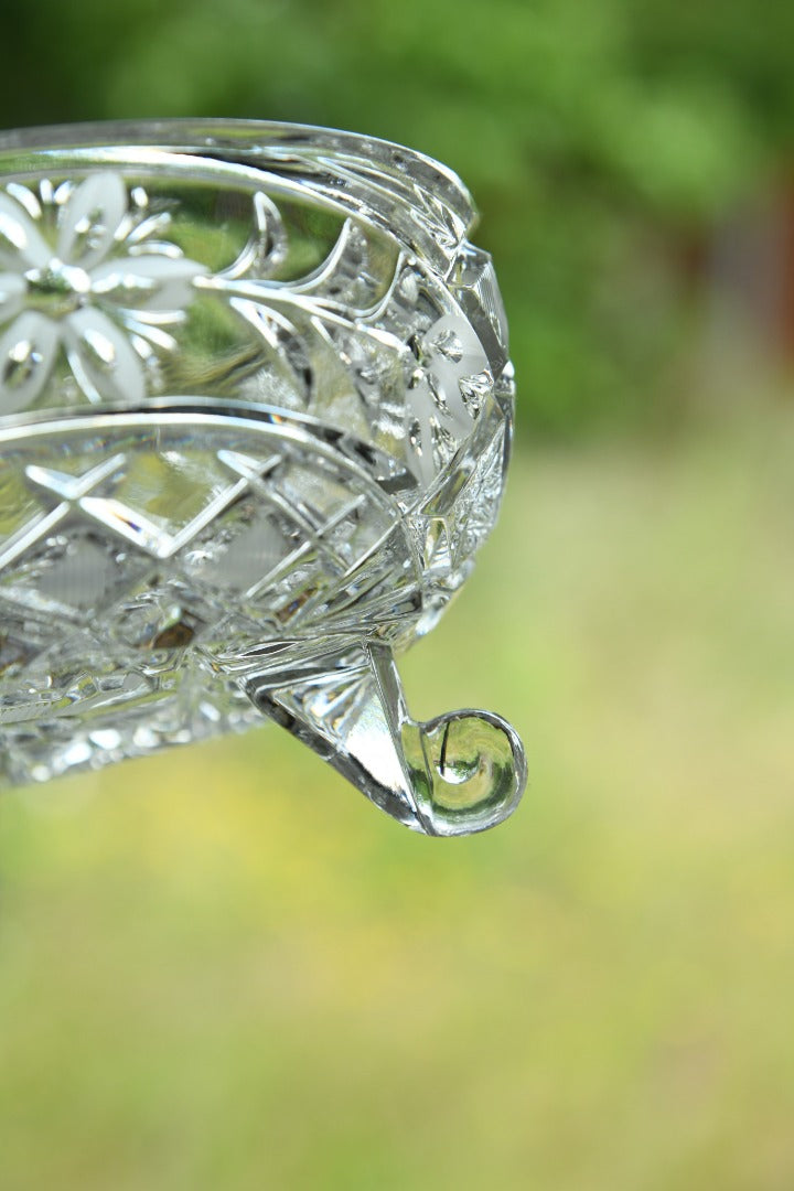 Stunning Quality Etched & Cut Glass Covered Pot - Dressing Table