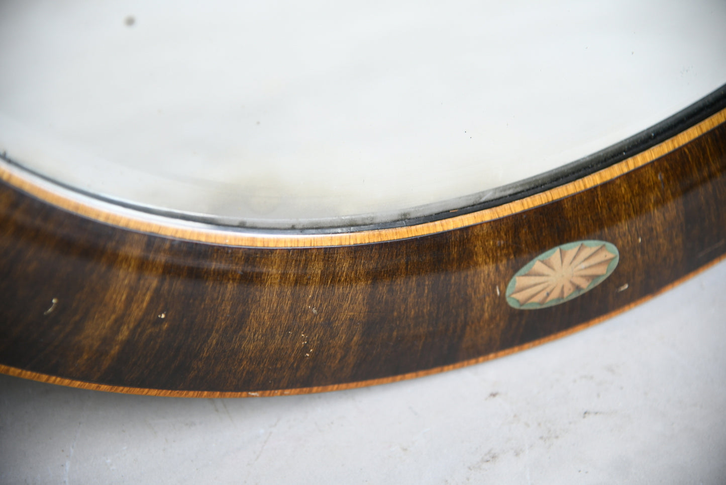 Inlaid Oval Wall Mirror