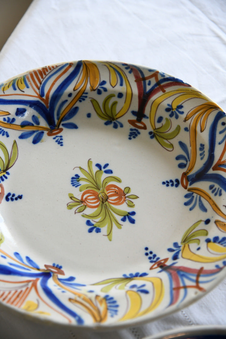 Pair Continental Faience Plates
