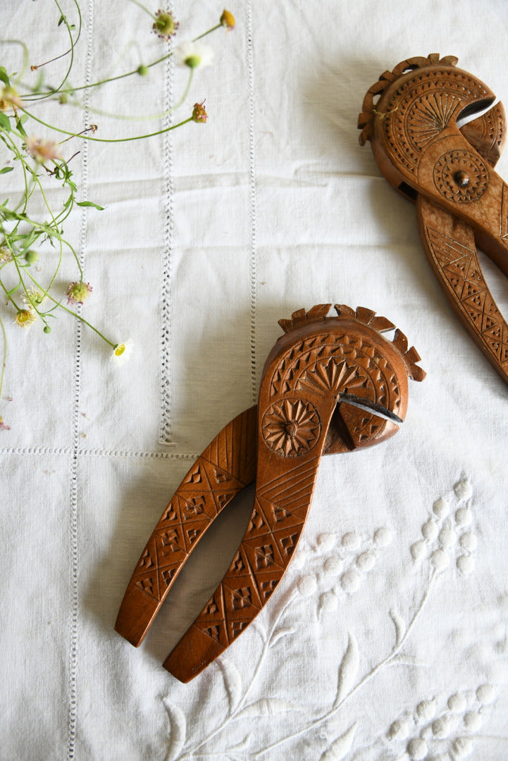 Scandinavian Carved Folk Style Wooden Nutcracker